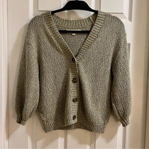 Loft olive green button up cardigan